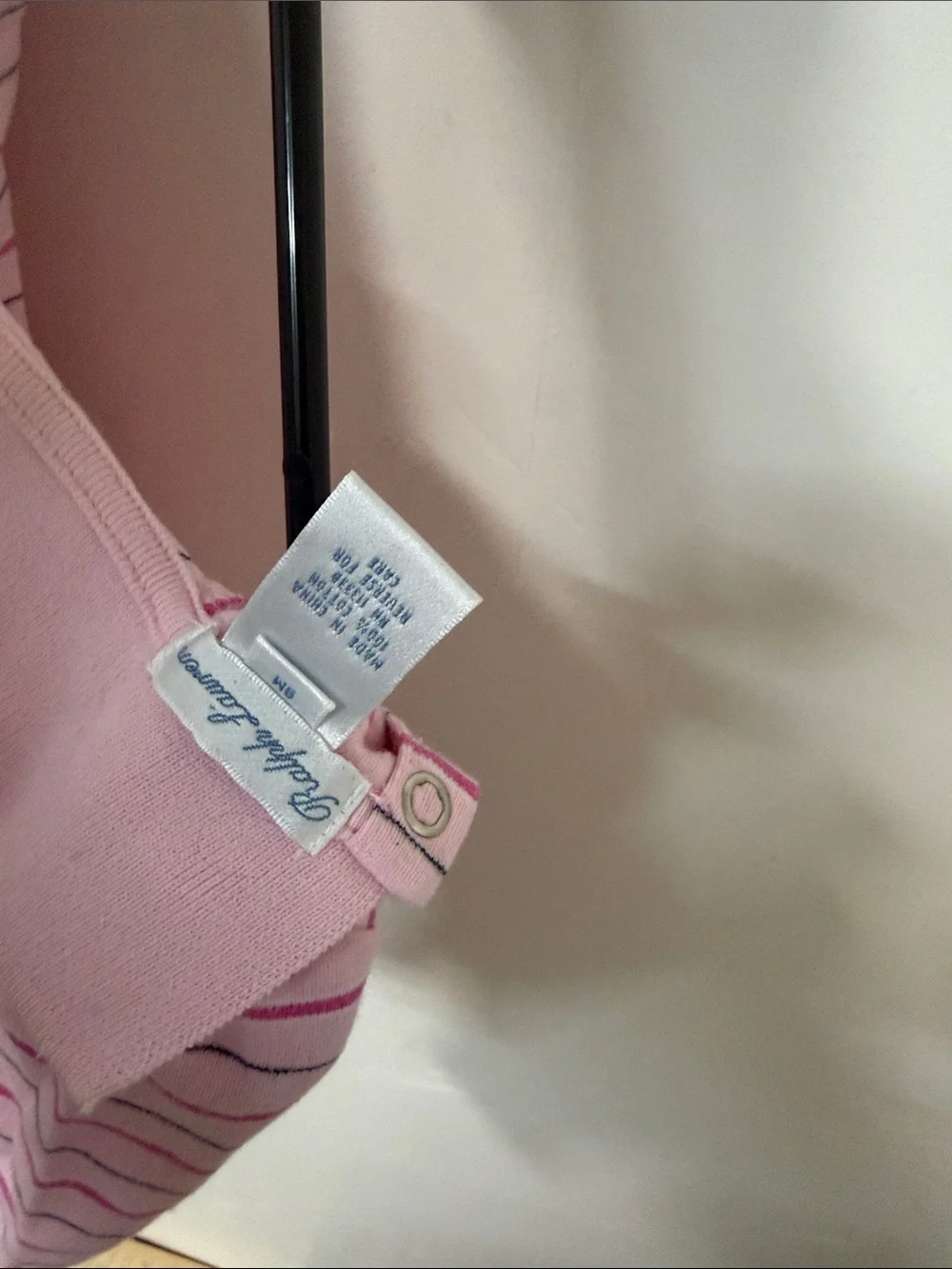 Ralph Lauren Pink and Dark Pink Striped Footed One-Piece